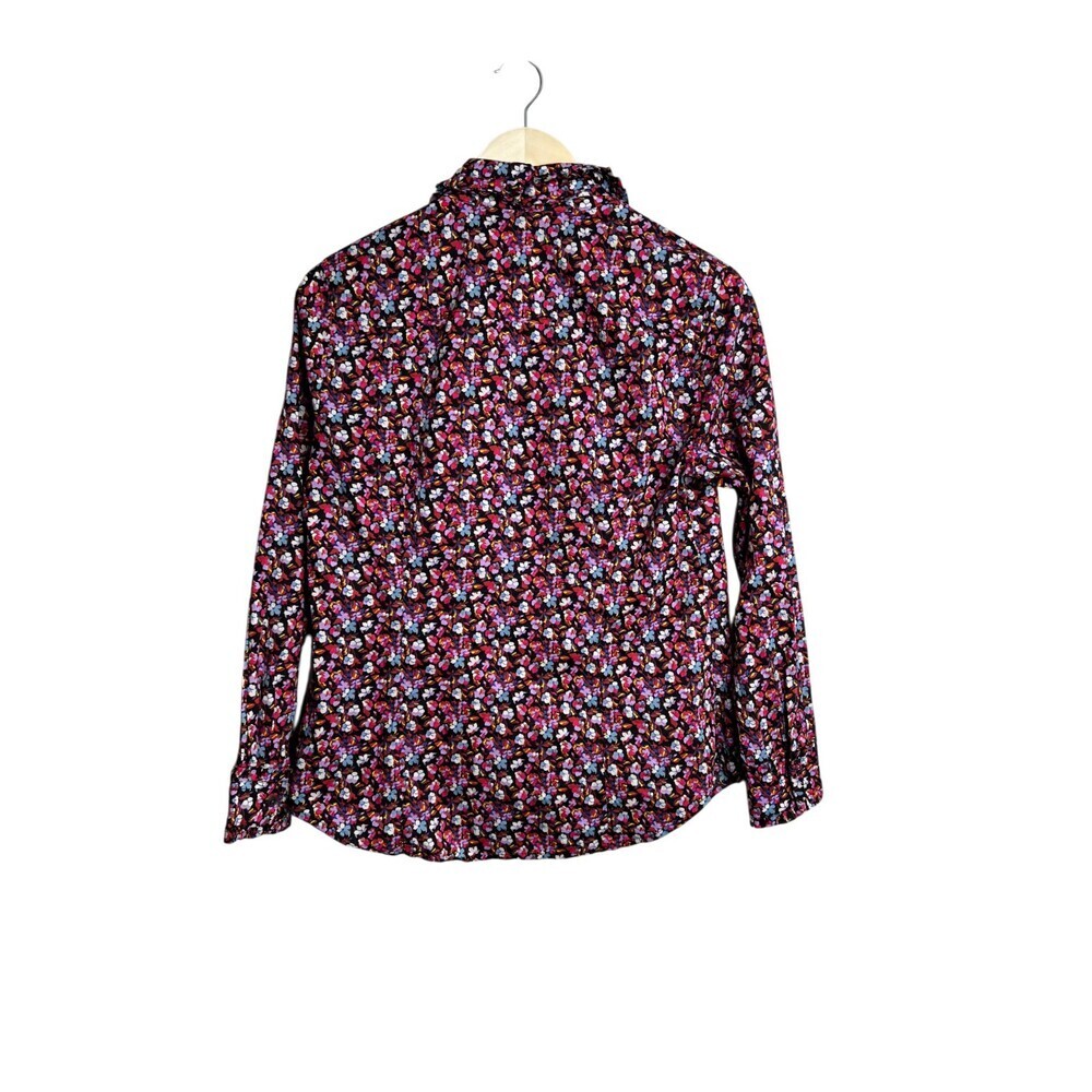 J Crew Liberty Art Fabrics Floral Tie Neck Button Front Top Size 8 Sarah Print - Picture 6 of 6